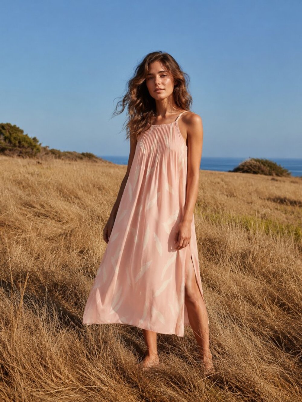 Christy Dawn The Lily Dress in Nude Floral Size Small Peach Pink Silk Midi Dress